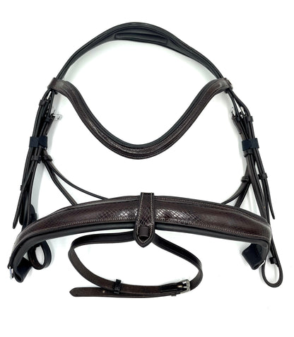 Italian Leather "EXOTIC" Snaffle Bridle - Incomplete Bridle - Clearance